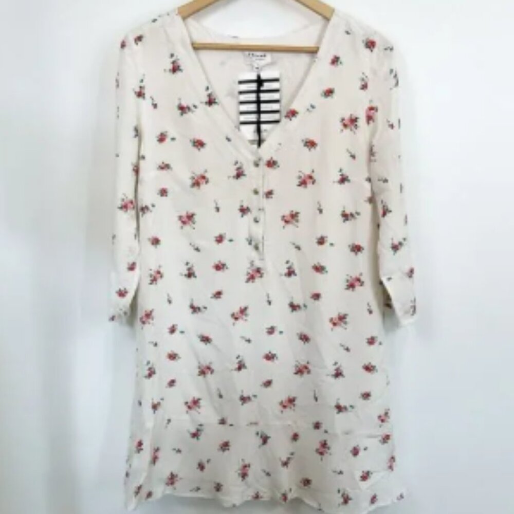 NWT Sézane Silk Dress Size 40 Floral Robe Bell Cottage Core Dainty Feminine Rose
